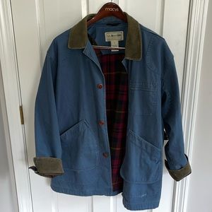 Men’s L.L. Bean Barn, Field Coat XL Blue Nylon Sleeves